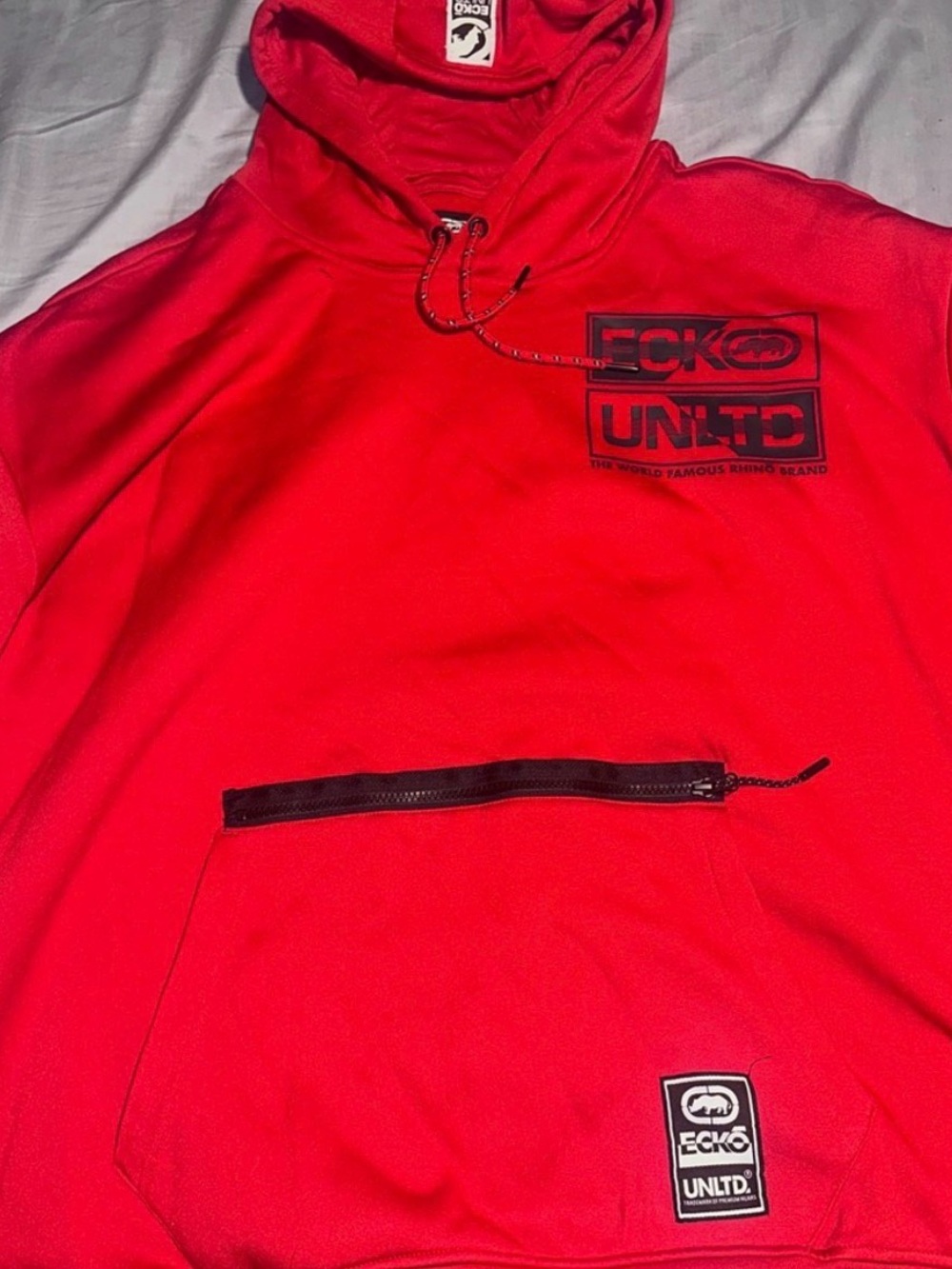 Ecko Unltd Men's Hoodie Puff
Print Red Pullover Fleece
Sweatshirt